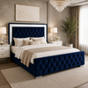 Plush Velvet Ottoman Storage Bed with Gas Lift – Double & King Size, Blue, Black or Grey