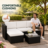 4-Seater Rattan Corner Sofa Set with Glass Coffee Table – Outdoor Garden Patio Furniture