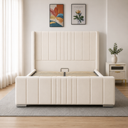 Wingback Ottoman Storage Bed Frame – Double & King Size | Plush Velvet Gas Lift Storage Bed