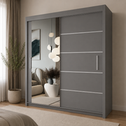 LYON Sliding Door Wardrobe with Mirror – Multiple Sizes & Colours