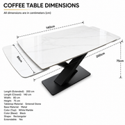 Nordic Rock Extendable Ceramic Dining Table – Sintered Stone Top, Seats 6, Modern Dining Table