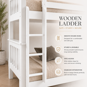 Lily Wooden Bunk Bed with Guest Bed – Solid Pine Space-Saving Frame – Kids Bedroom Furniture