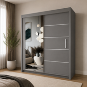LYON Sliding Door Wardrobe with Mirror – Multiple Sizes & Colours