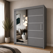 LYON Sliding Door Wardrobe with Mirror – Multiple Sizes & Colours