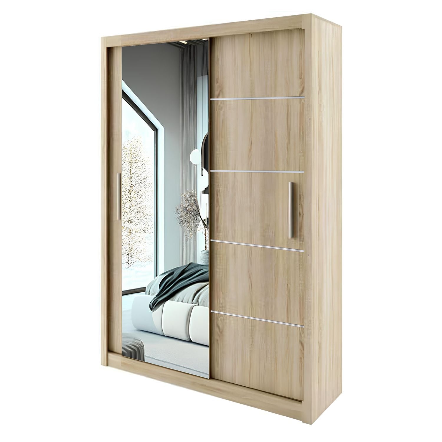 LYON Sliding Door Wardrobe with Mirror – Multiple Sizes & Colours