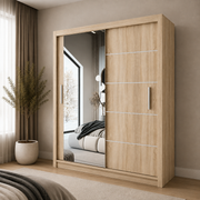 LYON Sliding Door Wardrobe with Mirror – Multiple Sizes & Colours