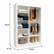 LYON Sliding Door Wardrobe with Mirror – Multiple Sizes & Colours