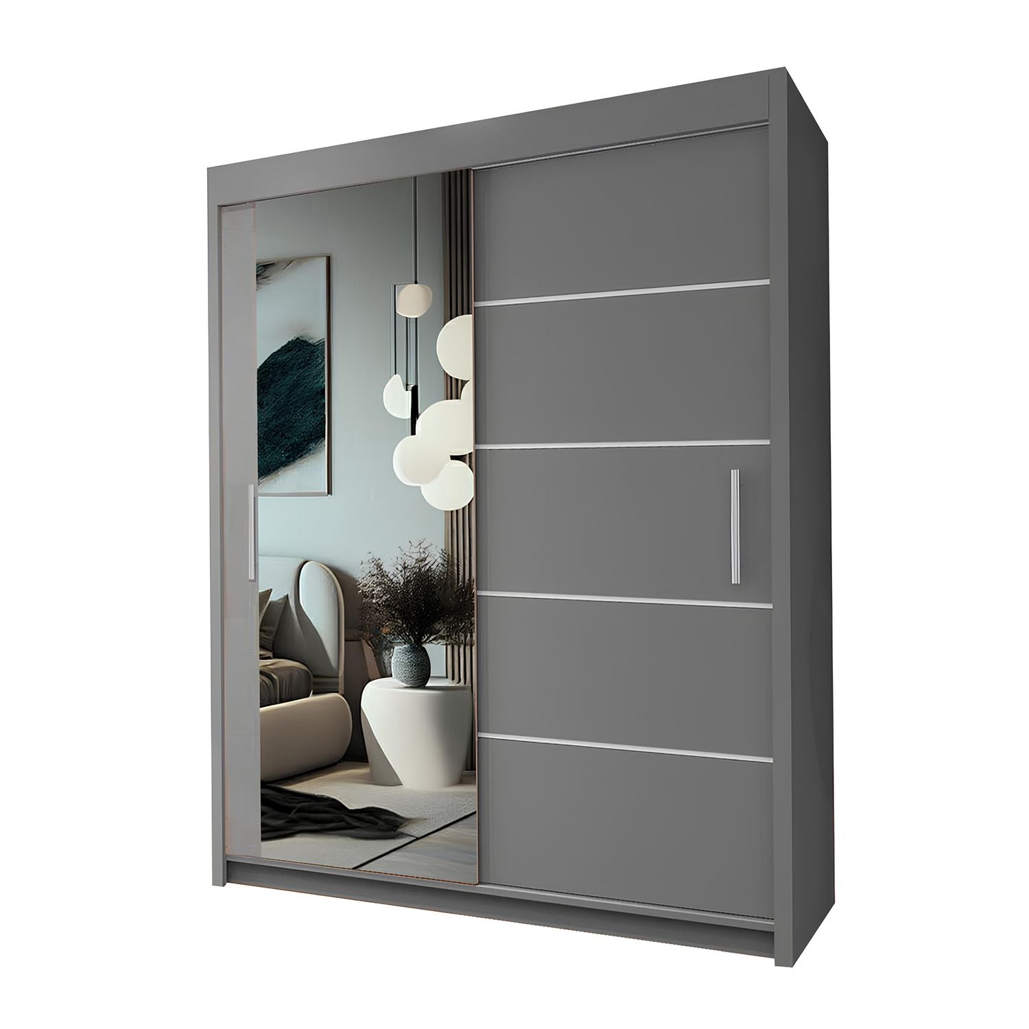 LYON Sliding Door Wardrobe with Mirror – Multiple Sizes & Colours