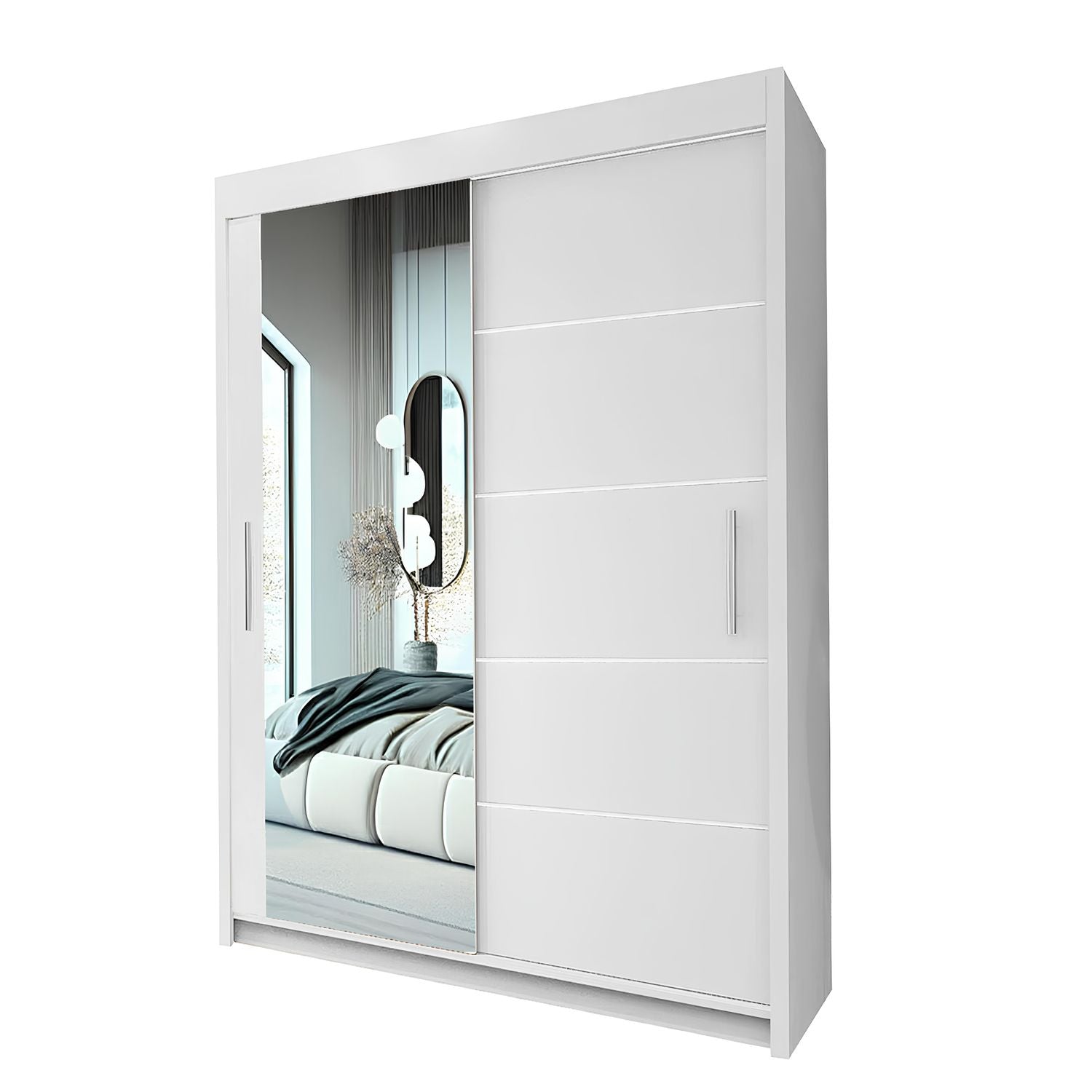 LYON Sliding Door Wardrobe with Mirror – Multiple Sizes & Colours