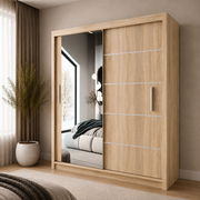 LYON Sliding Door Wardrobe with Mirror – Multiple Sizes & Colours