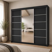 LYON Sliding Door Wardrobe with Mirror – Multiple Sizes & Colours