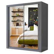 Milan Sliding Door Wardrobe with Mirror – 2 or 3 Doors, Multiple Sizes & Colours, Shelves & Drawers