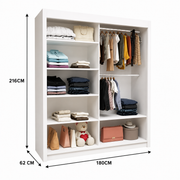 LYON Sliding Door Wardrobe with Mirror – Multiple Sizes & Colours