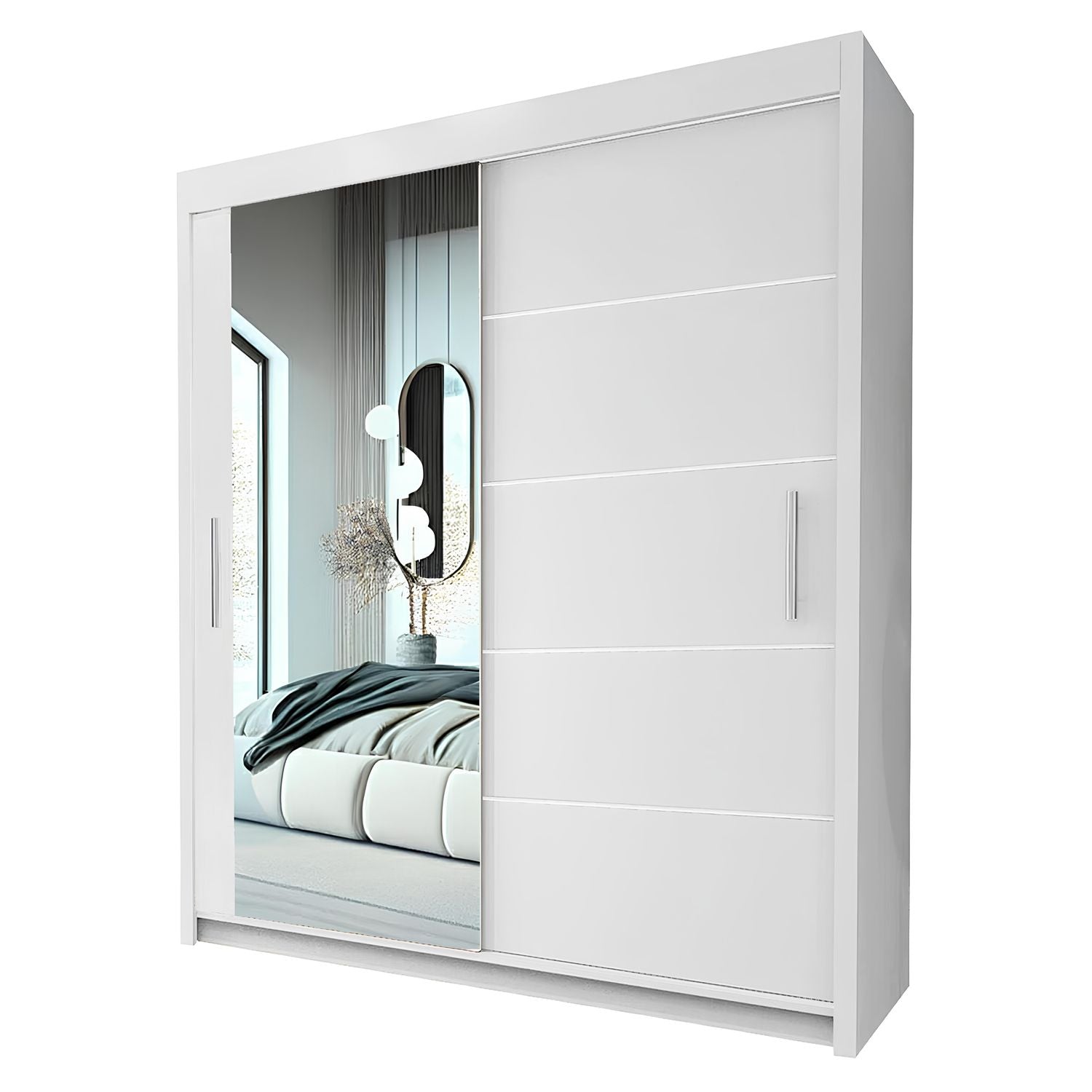 LYON Sliding Door Wardrobe with Mirror – Multiple Sizes & Colours