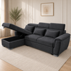 Antonio Velvet Corner Sofa Bed with Storage & USB – Double Sleeper, Universal Left/Right