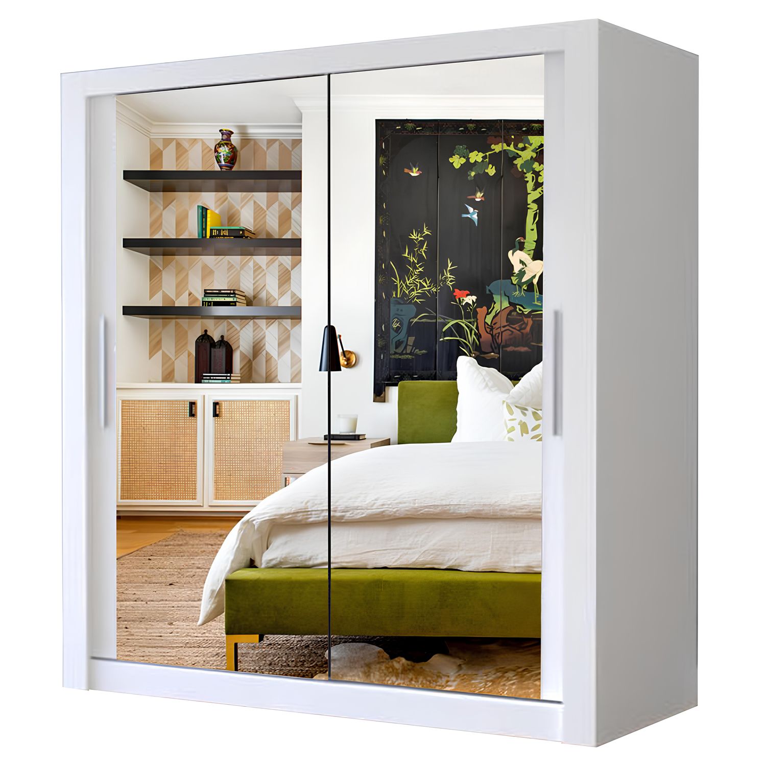 Milan Sliding Door Wardrobe with Mirror – 2 or 3 Doors, Multiple Sizes & Colours, Shelves & Drawers