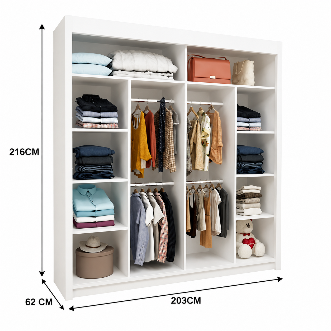 LYON Sliding Door Wardrobe with Mirror – Multiple Sizes & Colours