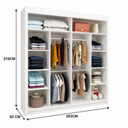 LYON Sliding Door Wardrobe with Mirror – Multiple Sizes & Colours