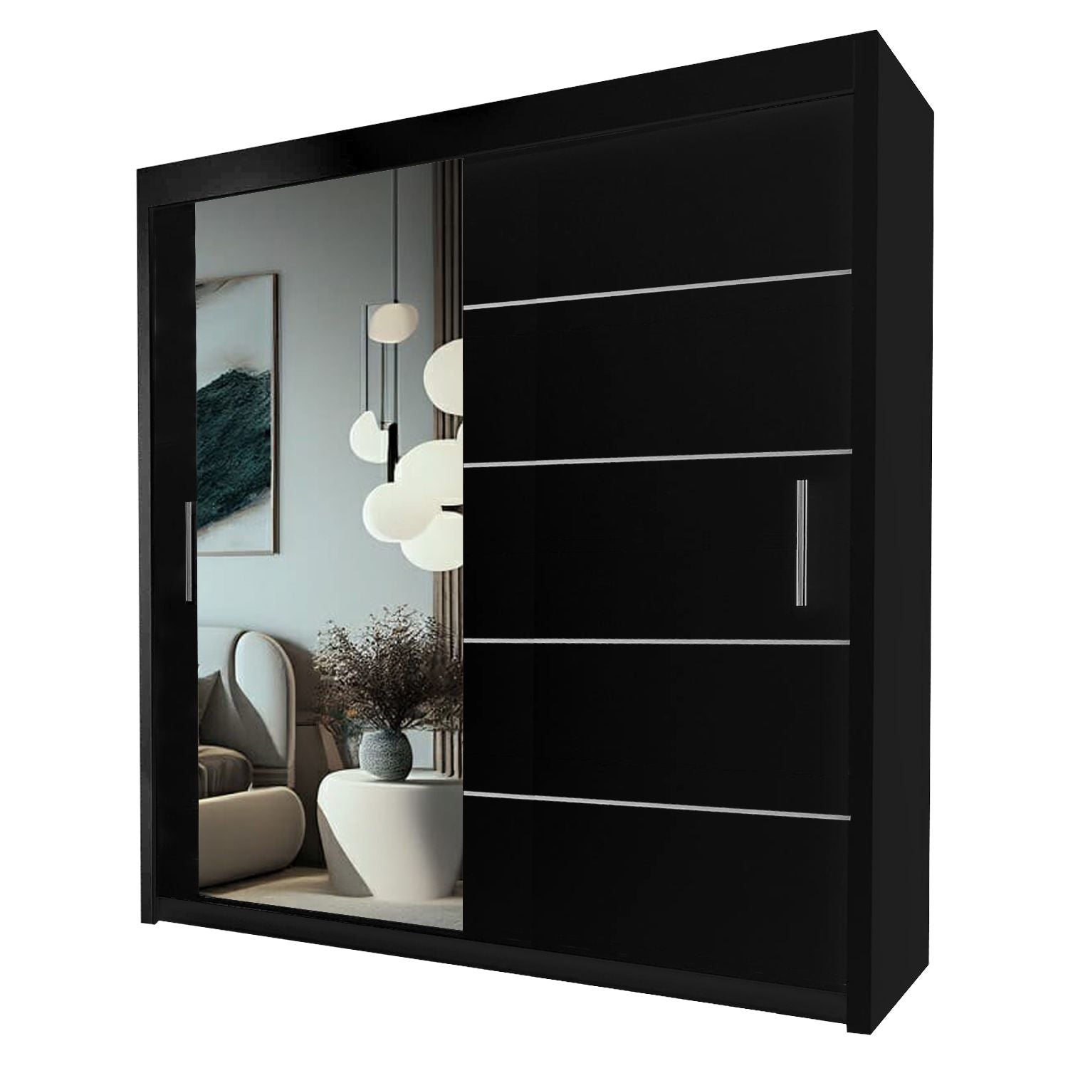 LYON Sliding Door Wardrobe with Mirror – Multiple Sizes & Colours