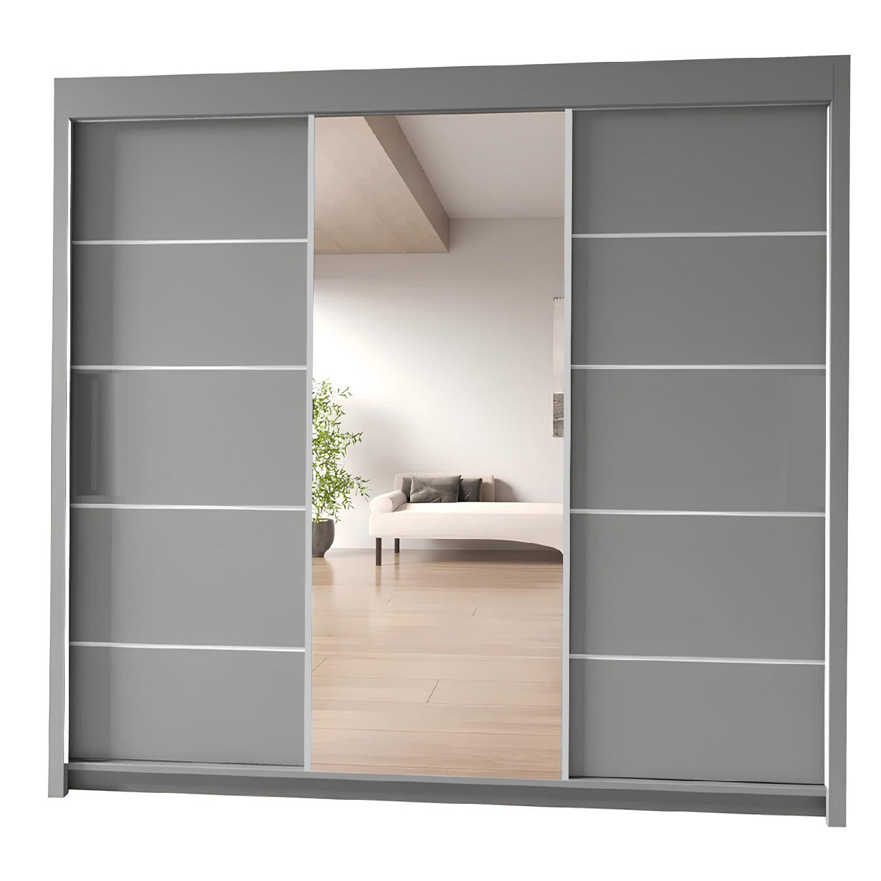 LYON Sliding Door Wardrobe with Mirror – Multiple Sizes & Colours
