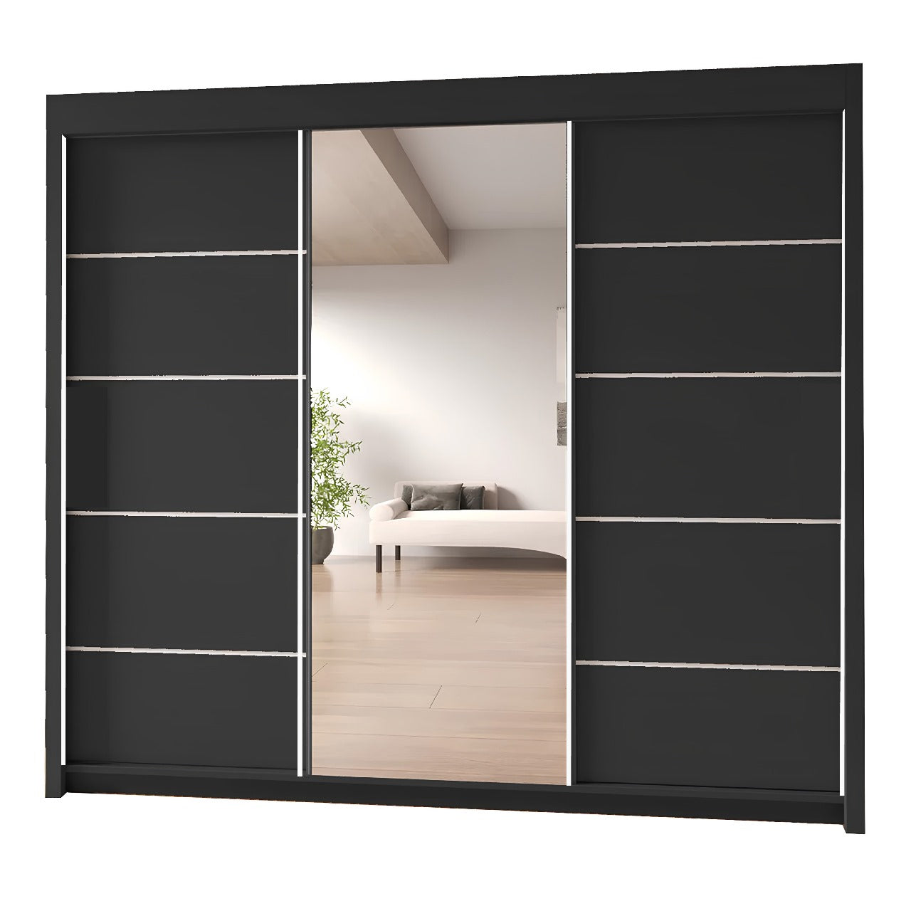 LYON Sliding Door Wardrobe with Mirror – Multiple Sizes & Colours