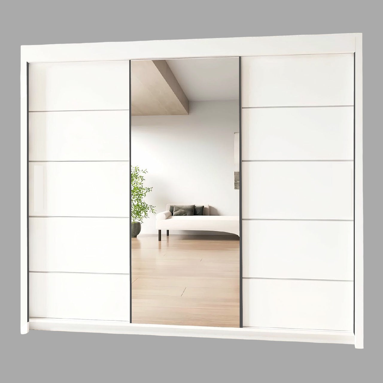 LYON Sliding Door Wardrobe with Mirror – Multiple Sizes & Colours
