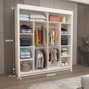 Milan Sliding Door Wardrobe with Mirror – 2 or 3 Doors, Multiple Sizes & Colours, Shelves & Drawers
