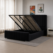 Wingback Ottoman Storage Bed Frame – Double & King Size | Plush Velvet Gas Lift Storage Bed