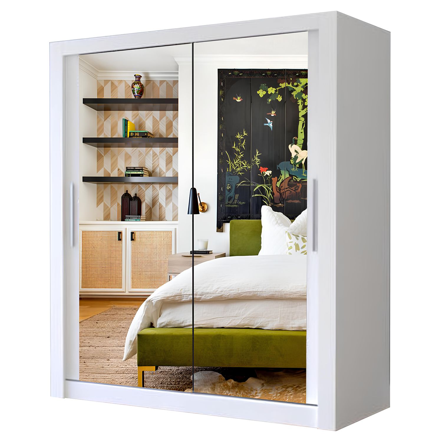 Milan Sliding Door Wardrobe with Mirror – 2 or 3 Doors, Multiple Sizes & Colours, Shelves & Drawers