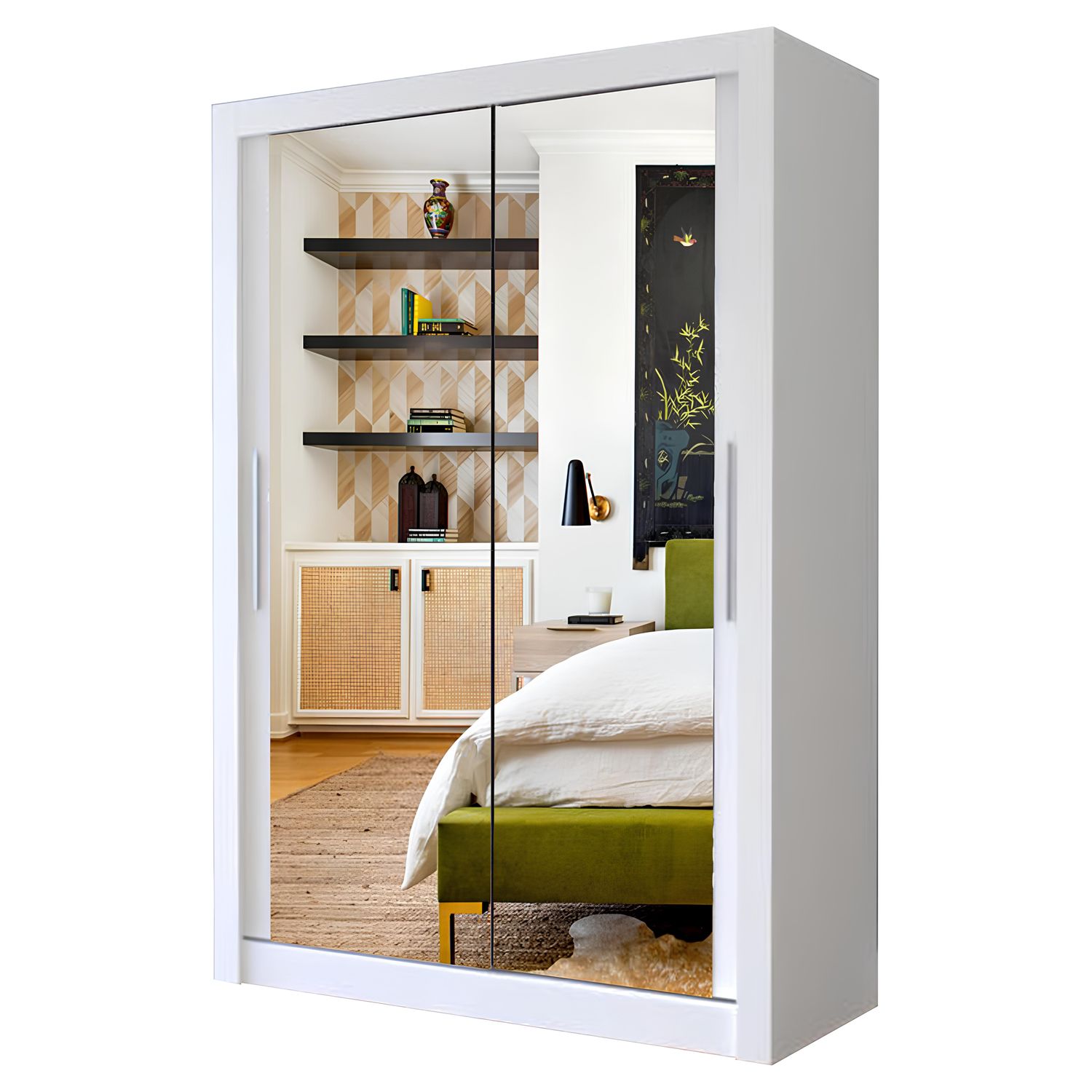 Milan Sliding Door Wardrobe with Mirror – 2 or 3 Doors, Multiple Sizes & Colours, Shelves & Drawers