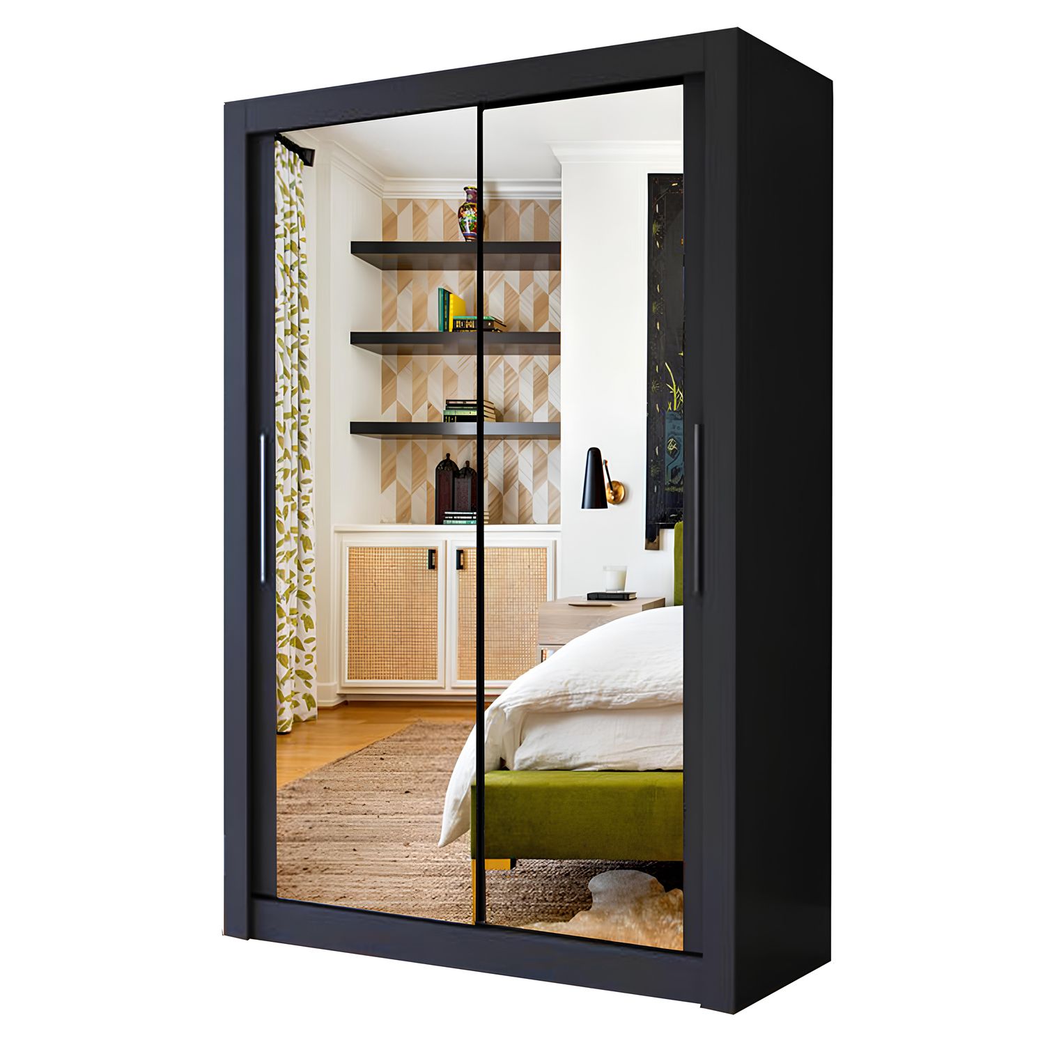 Milan Sliding Door Wardrobe with Mirror – 2 or 3 Doors, Multiple Sizes & Colours, Shelves & Drawers