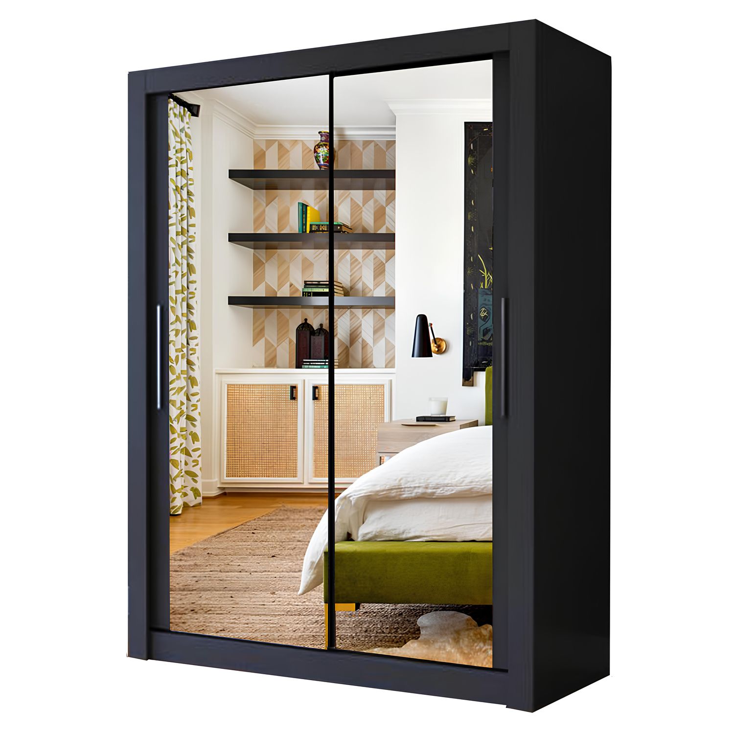 Milan Sliding Door Wardrobe with Mirror – 2 or 3 Doors, Multiple Sizes & Colours, Shelves & Drawers