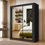 Milan Sliding Door Wardrobe with Mirror – 2 or 3 Doors, Multiple Sizes & Colours, Shelves & Drawers