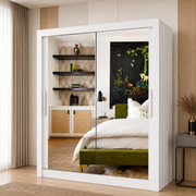 Milan Sliding Door Wardrobe with Mirror – 2 or 3 Doors, Multiple Sizes & Colours, Shelves & Drawers
