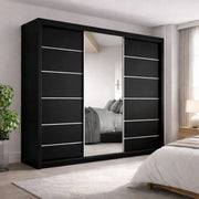 OSLO Sliding Door Wardrobe with Mirror – 2 or 3 Doors – Multiple Sizes & Colours – Shelves, Rails & Drawers