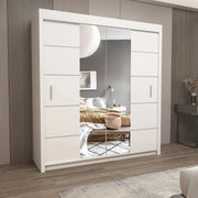 OSLO Sliding Door Wardrobe with Mirror – 2 or 3 Doors – Multiple Sizes & Colours – Shelves, Rails & Drawers