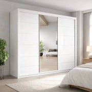 OSLO Sliding Door Wardrobe with Mirror – 2 or 3 Doors – Multiple Sizes & Colours – Shelves, Rails & Drawers