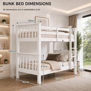 Lily Wooden Bunk Bed with Guest Bed – Solid Pine Space-Saving Frame – Kids Bedroom Furniture