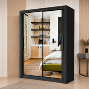 Milan Sliding Door Wardrobe with Mirror – 2 or 3 Doors, Multiple Sizes & Colours, Shelves & Drawers