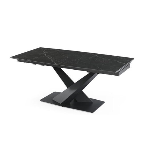 Nordic Rock Extendable Ceramic Dining Table – Sintered Stone Top, Seats 6, Modern Dining Table