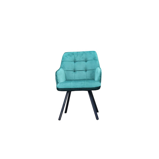 2x Swivel Velvet Dining Chairs – Modern Upholstered Seating with Rotatable Metal Legs – Set of 2