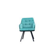 2x Swivel Velvet Dining Chairs – Modern Upholstered Seating with Rotatable Metal Legs – Set of 2