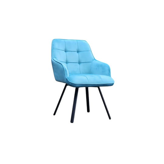 2x Swivel Velvet Dining Chairs – Modern Upholstered Seating with Rotatable Metal Legs – Set of 2