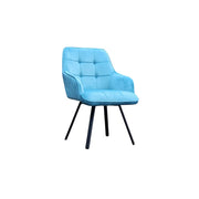 2x Swivel Velvet Dining Chairs – Modern Upholstered Seating with Rotatable Metal Legs – Set of 2