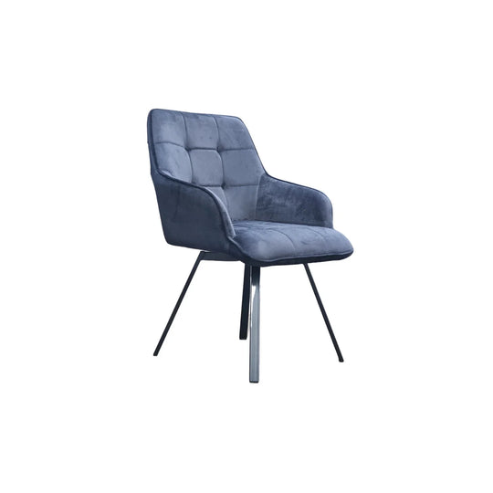 2x Swivel Velvet Dining Chairs – Modern Upholstered Seating with Rotatable Metal Legs – Set of 2