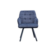 2x Swivel Velvet Dining Chairs – Modern Upholstered Seating with Rotatable Metal Legs – Set of 2