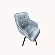 2x Swivel Velvet Dining Chairs – Modern Upholstered Seating with Rotatable Metal Legs – Set of 2
