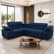 ARTIC Corner Sofa Bed with Storage & USB – Pull-Out Double Bed, Adjustable Headrests