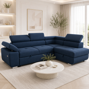 ARTIC Corner Sofa Bed with Storage & USB – Pull-Out Double Bed, Adjustable Headrests