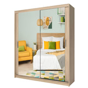 Milan Sliding Door Wardrobe with Mirror – 2 or 3 Doors, Multiple Sizes & Colours, Shelves & Drawers